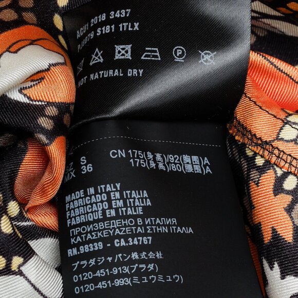 Prada 2018 Orange Silk Hawaiian Print Bowling Shirt - Picture 12 of 15